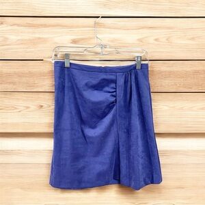 Anthropologie Royal Blue Faux Suede Mini Skirt – Size 4